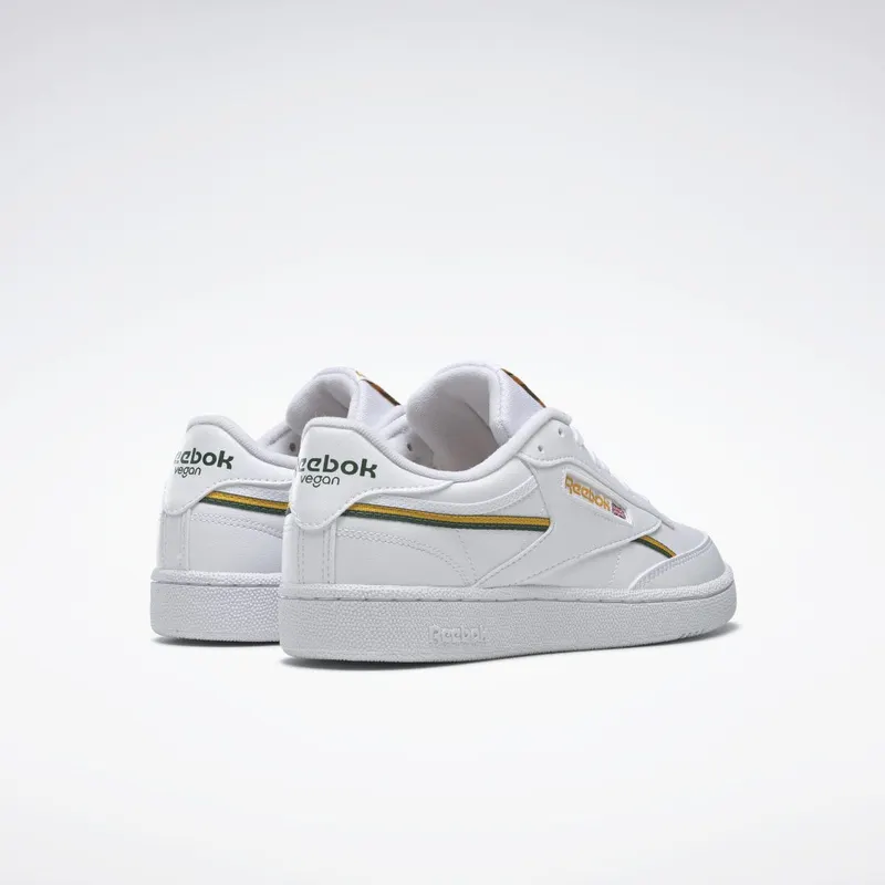Reebok Club C 85 Vegan Schoenen Cloud White / Collegiate Gold / Dark Green