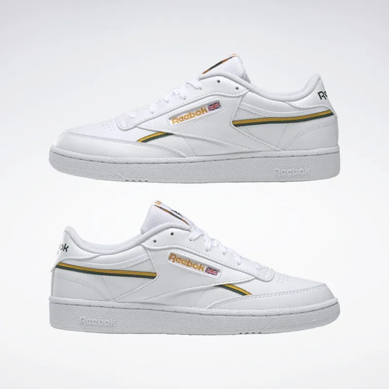 Reebok Club C 85 Vegan Schoenen Cloud White / Collegiate Gold / Dark Green