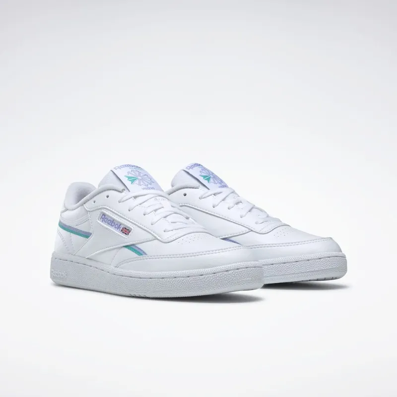 Reebok Club C 85 Vegan Schoenen Cloud White / Lilac Glow / Classic Teal