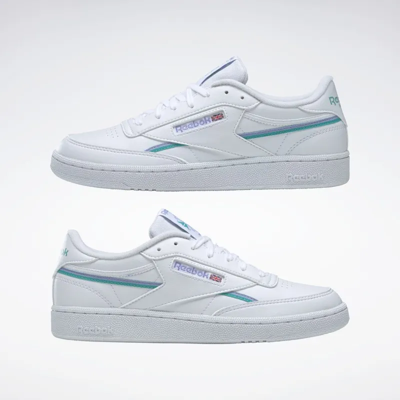 Reebok Club C 85 Vegan Schoenen Cloud White / Lilac Glow / Classic Teal