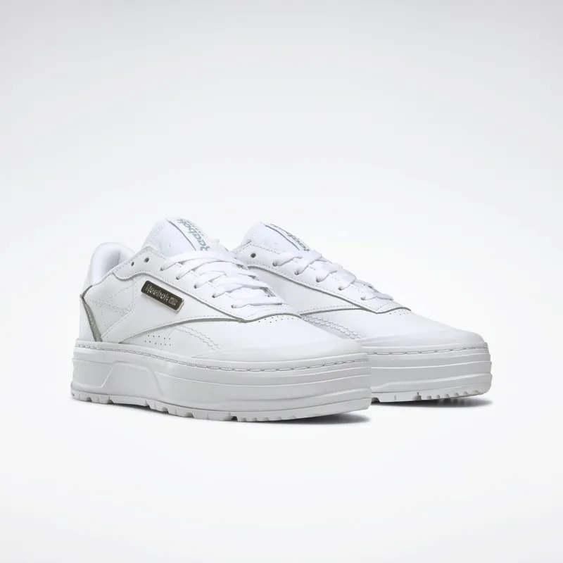 Reebok Club C Double Geo Schoenen Cloud White / Seaside Grey / Silver Metallic