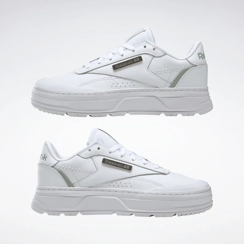 Reebok Club C Double Geo Schoenen Cloud White / Seaside Grey / Silver Metallic