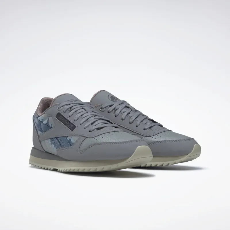 Reebok Jurassic World Classic Leather Ripple Schoenen Pure Grey 5 / Flat Grey / Brave Blue