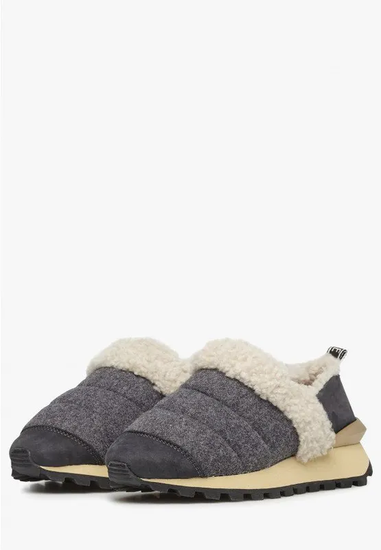 Voile Blanche Qwark Slip Fur Woman Black-charcoal Grey (2017158011A01)