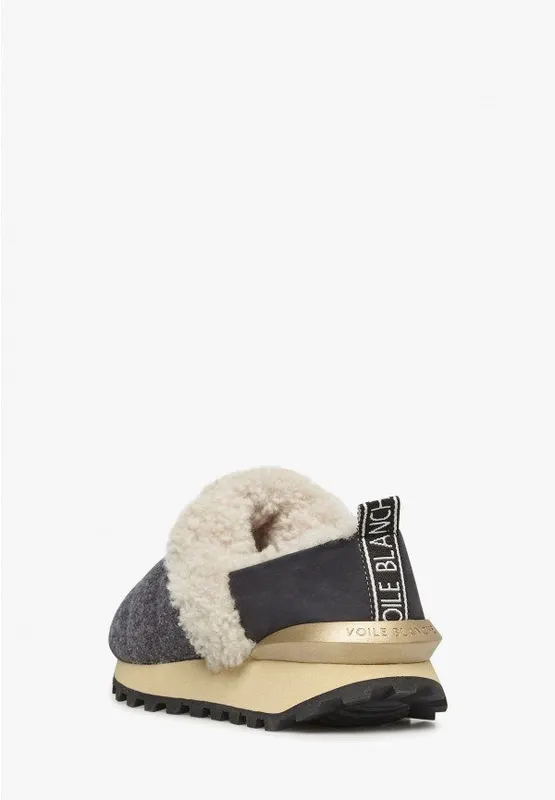 Voile Blanche Qwark Slip Fur Woman Black-charcoal Grey (2017158011A01)