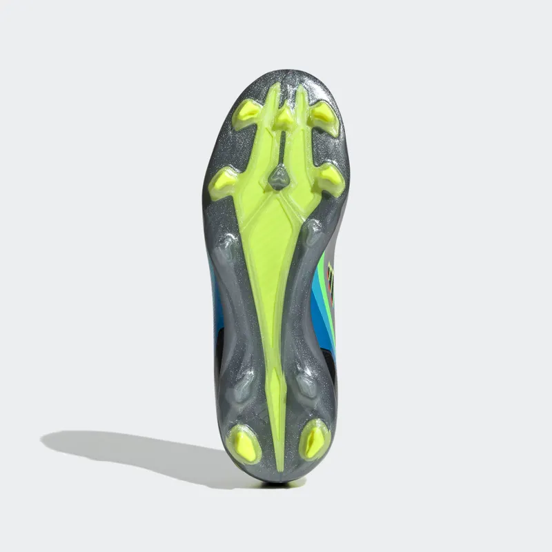 adidas X Speedportal+ Firm Ground Voetbalschoenen Silver Metallic / Core Black / Solar Yellow (GW8415)