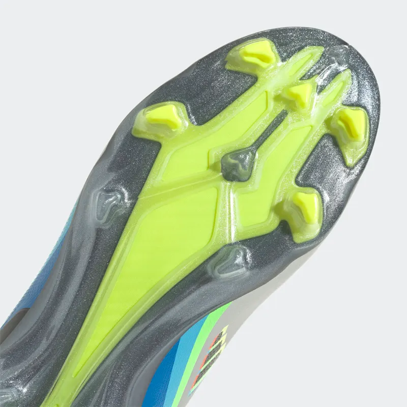 adidas X Speedportal+ Firm Ground Voetbalschoenen Silver Metallic / Core Black / Solar Yellow (GW8415)
