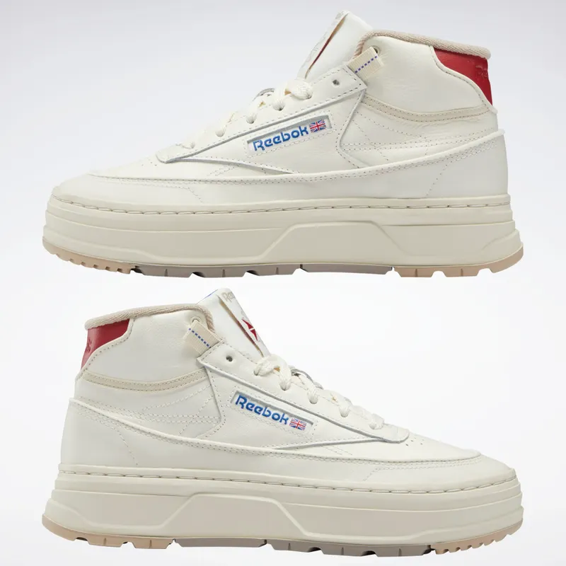 Reebok Club C Geo Mid Chalk / Flash Red / Vector Blue (GZ4935)