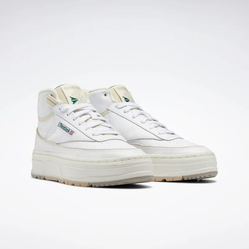 Reebok Club C Geo Mid Cloud White / Chalk / Dark Green (GZ4936)