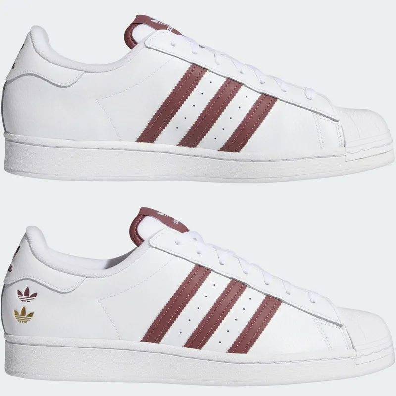 adidas Superstar Cloud White / Burgundy / Gold Foil (GY0976)