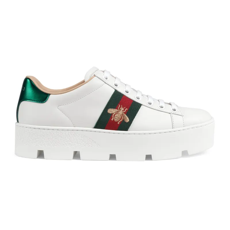 Gucci Ace embroidered platform White 577573DOPE09064