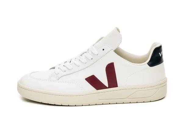 Veja V-12 Leather Extra-White / Marsala / Nautico (XD0201955B)