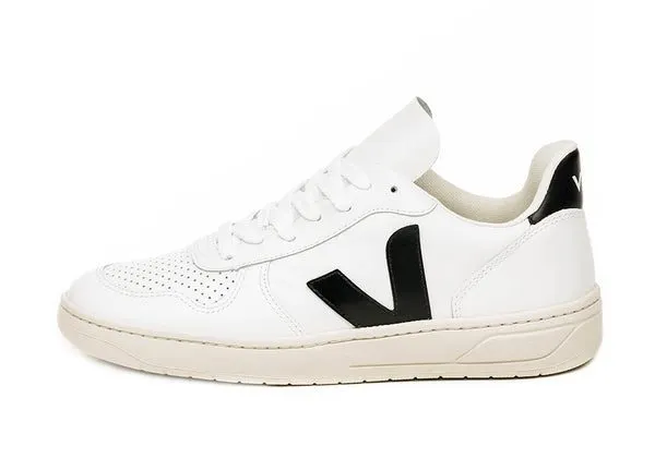 Veja V-10 Leather Extra White / Black (VX0200005B)