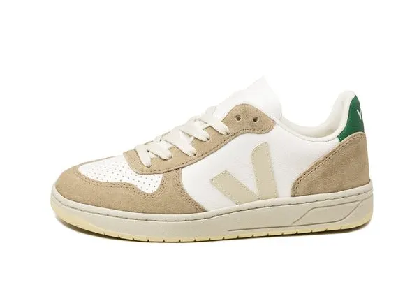 Veja V-10 Chromefree Leather W Extra White / Sahara / Emeraude (VX0502961A)