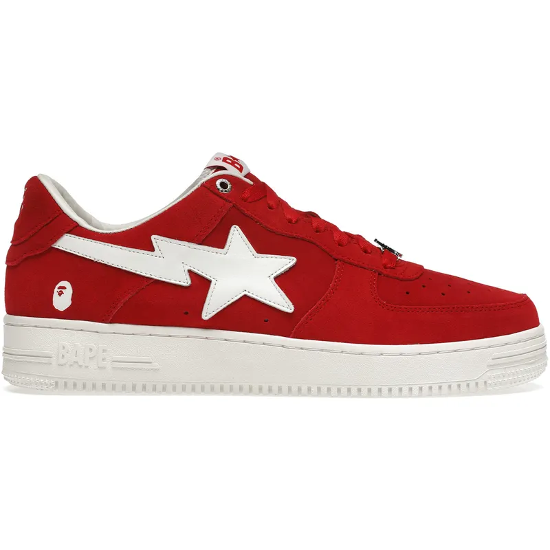 A Bathing Ape Bape Sta Low Red Suede (001FWH201047_RED)