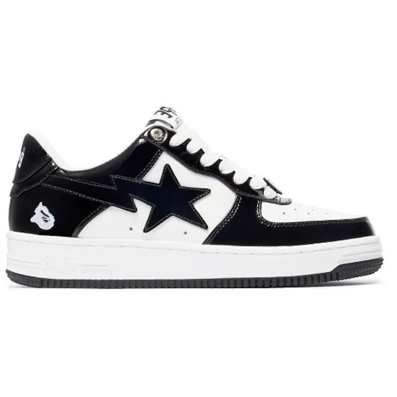A Bathing Ape Bape Sta Patent Leather Black White (1I70-191-002/001FWI701002I)