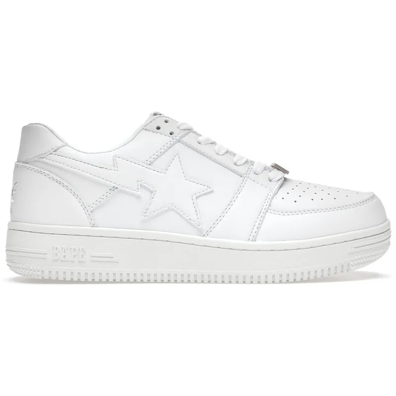 A Bathing Ape Bape Sta Low White Leather (2020) (1G80191007-WHT)
