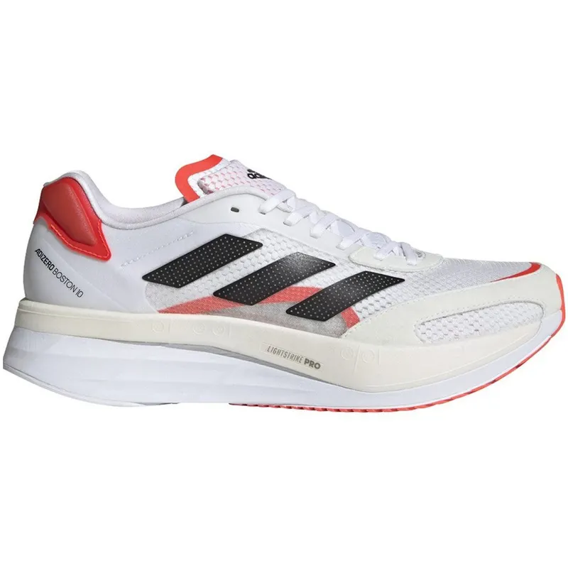 adidas Adizero Boston 10 White Black Solar Red (FY4079)