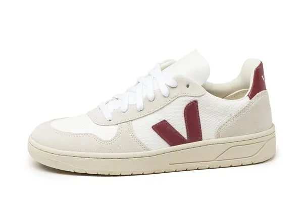 Veja V-10 B-Mesh White / Natural / Marsala (VX0101314B)