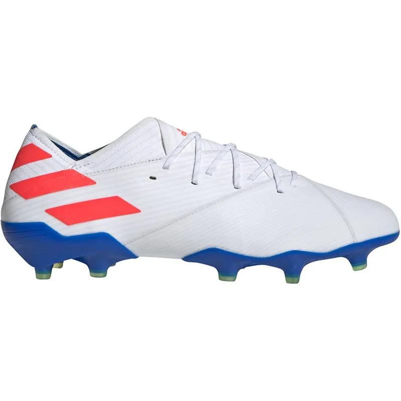 adidas Nemeziz Messi 19.1 Firm Ground Cleat White Solar Red Football Blue (F34402)