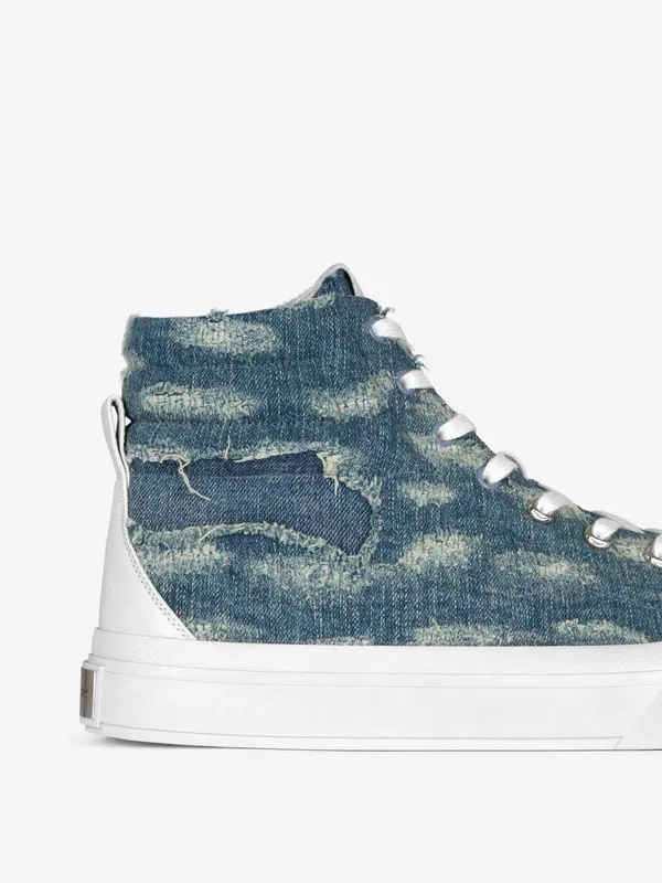 Givenchy City high sneakers in destroyed denim (BH005LH1CJ-457)