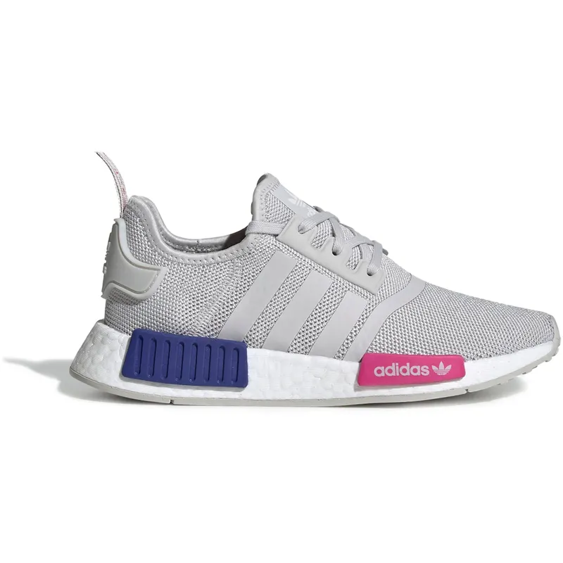 adidas NMD R1 Grey One Grey One Shock Pink (GS) (EE6674)