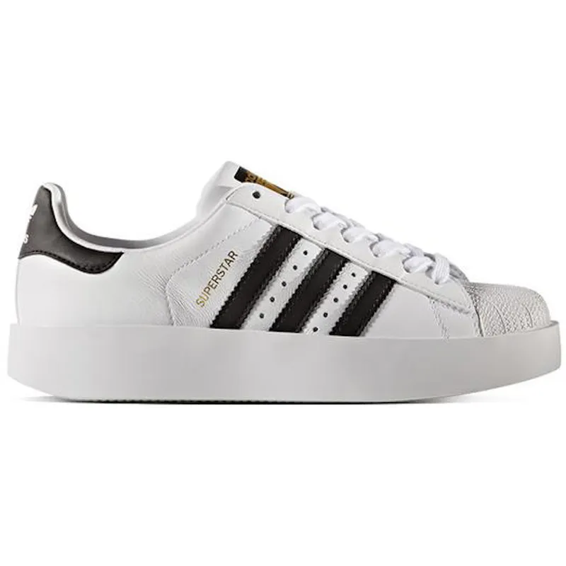adidas Superstar Bold Leather White Black (W) (BA7666)