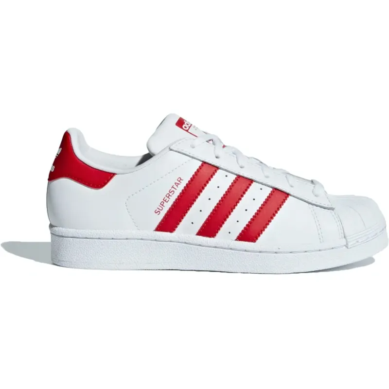 adidas Superstar Cloud White Scarlet (GS) (CG6609)