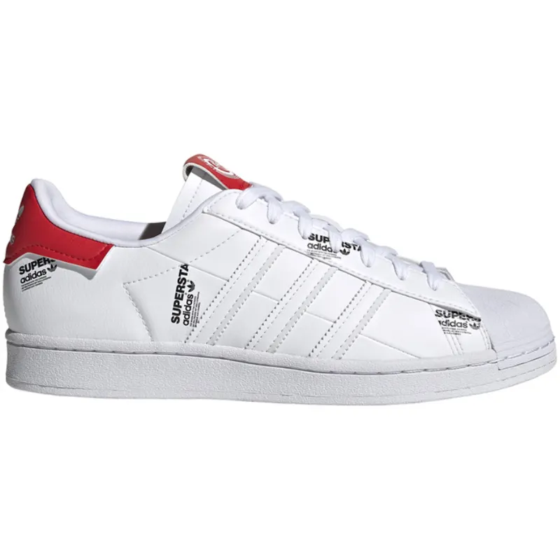 adidas Superstar Vivid Red Logo Print (GV7672)