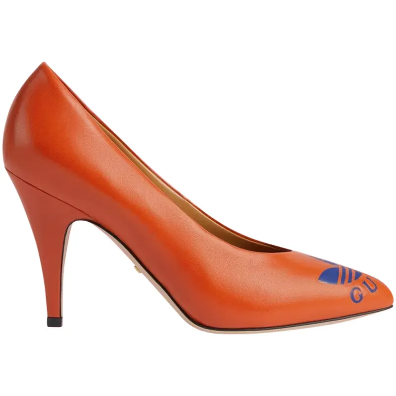 adidas x Gucci 95mm Trefoil Pump Orange Leather (702213C9D007519)