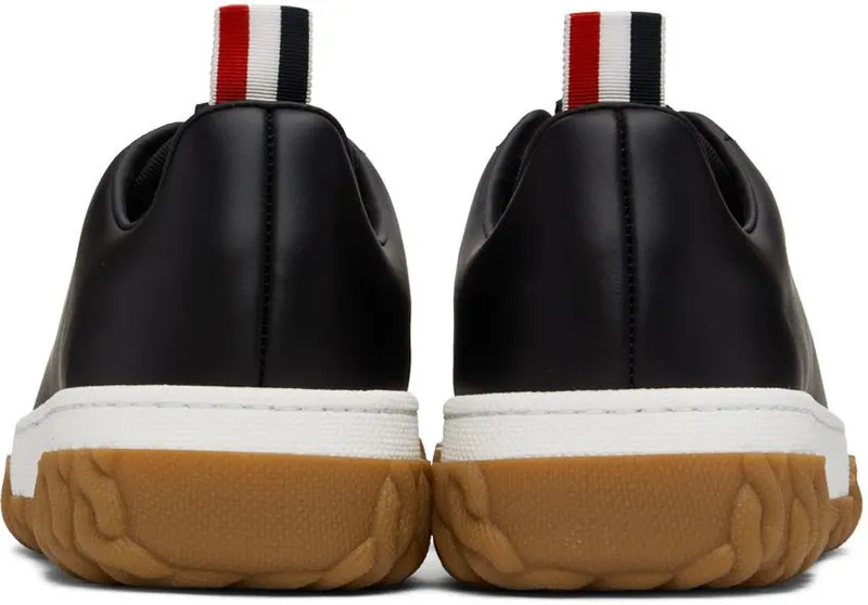 Thom Browne Black Cable Knit Court Sneakers (MFD231B-05584)