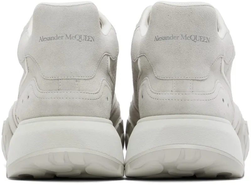 Alexander McQueen Gray Court Trainer Mid-Top Sneakers (705121WHWJF)