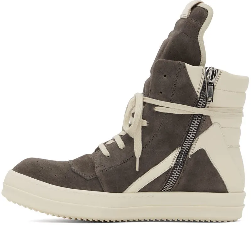 Rick Owens Gray Geobasket Sneakers (RU02B2894 LCC)