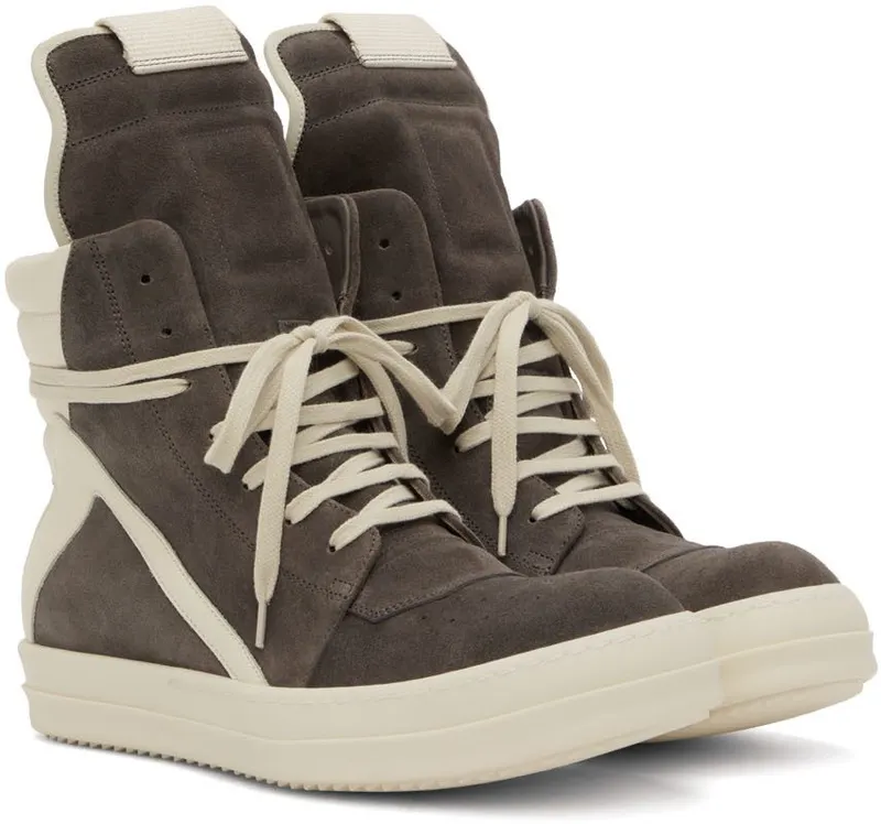 Rick Owens Gray Geobasket Sneakers (RU02B2894 LCC)
