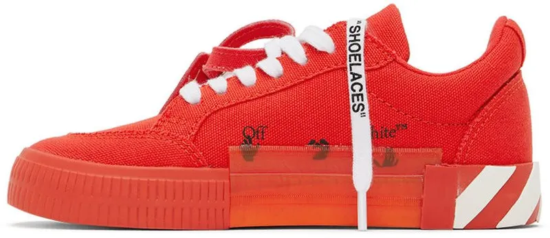 Off-White Kids Red & White Vulcanized Sneakers (OBIA003S22FAB0012501)