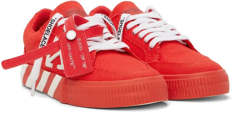 Off-White Kids Red & White Vulcanized Sneakers (OBIA003S22FAB0012501)