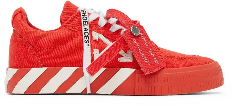 Off-White Kids Red & White Vulcanized Sneakers (OBIA003S22FAB0012501)