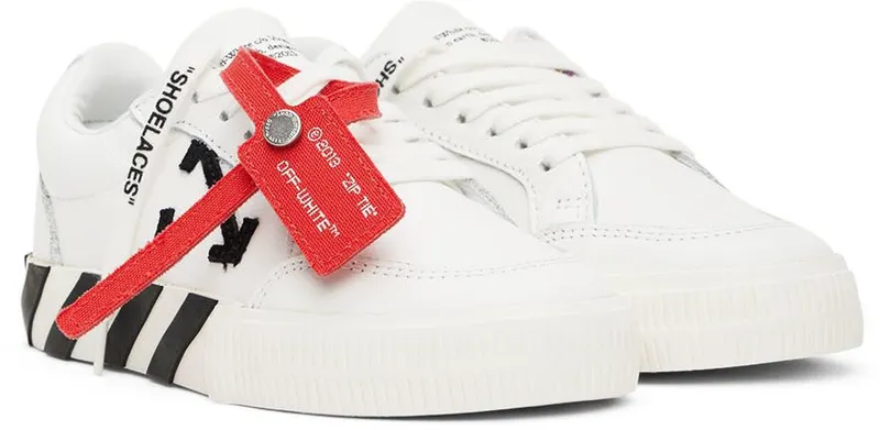 Off-White Kids White & Black Vulcanized Sneakers (OBIA003S22LEA0010110)
