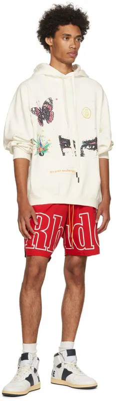 Rhude White & Navy Rhecess Hi Sneakers (RHPF22FO03178807)