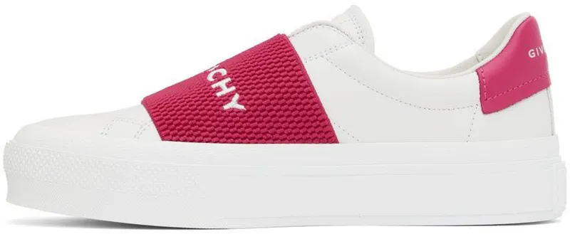 Givenchy White & Pink City Sport Low-Top Sneakers (BE0029E1H4149)