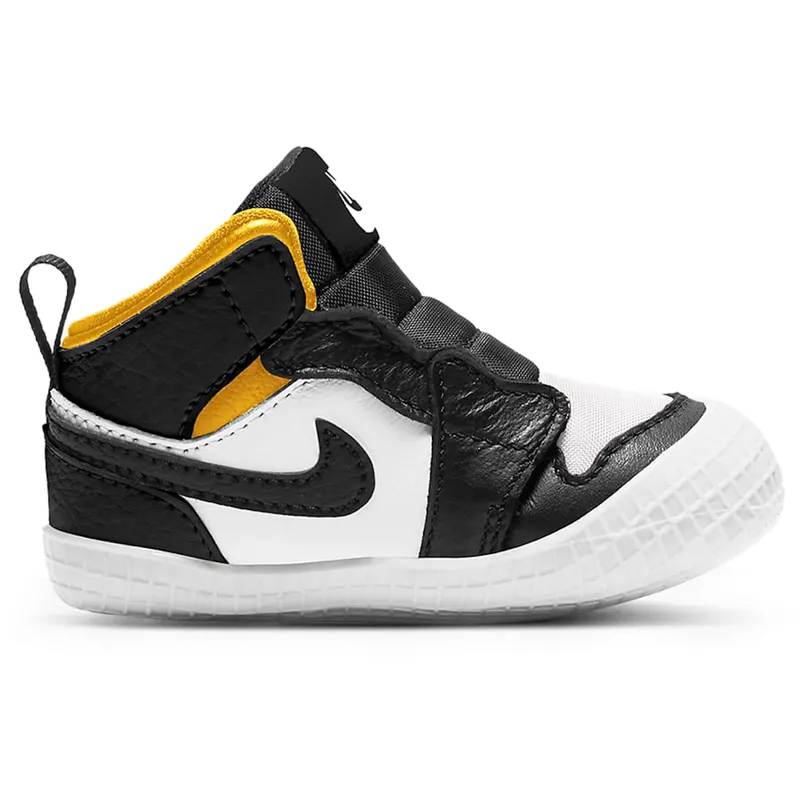 Jordan 1 Crib Bootie Black White Varsity Maize (I) (AT3745-017)
