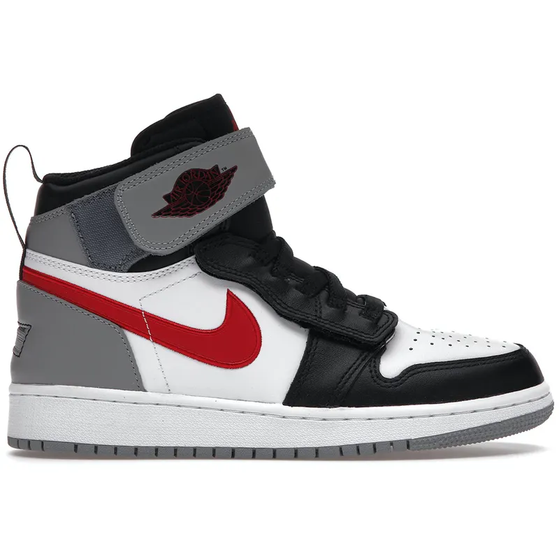 Jordan 1 High FlyEase Black Particle Grey Gym Red (GS) (CT4897-002)