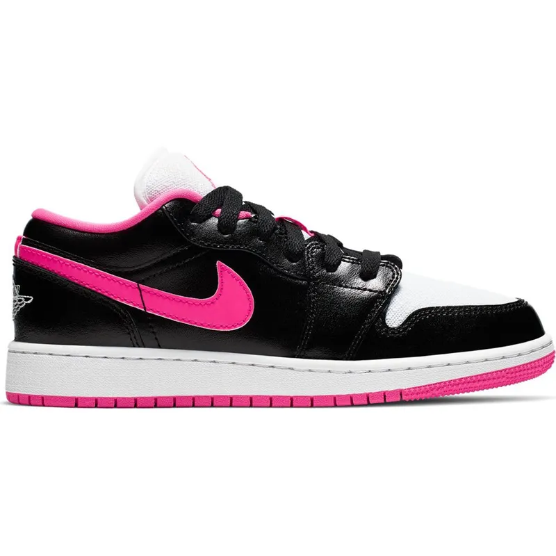 Jordan 1 Low Black White Hyper Pink (GS) (554723-061)