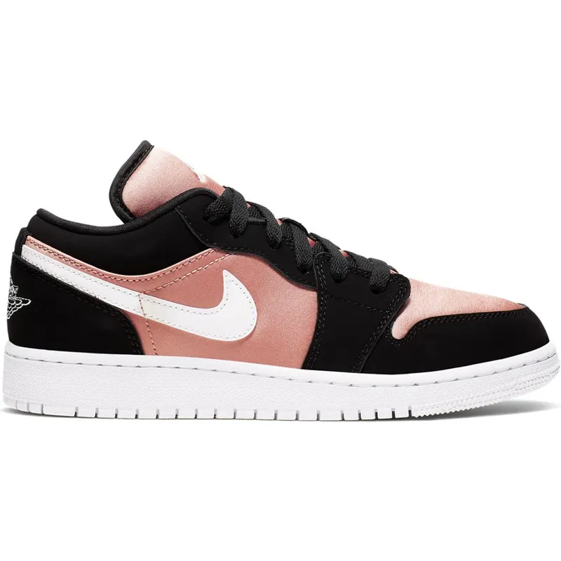 Jordan 1 Low Black White Rose Gold (GS) (554723-090)