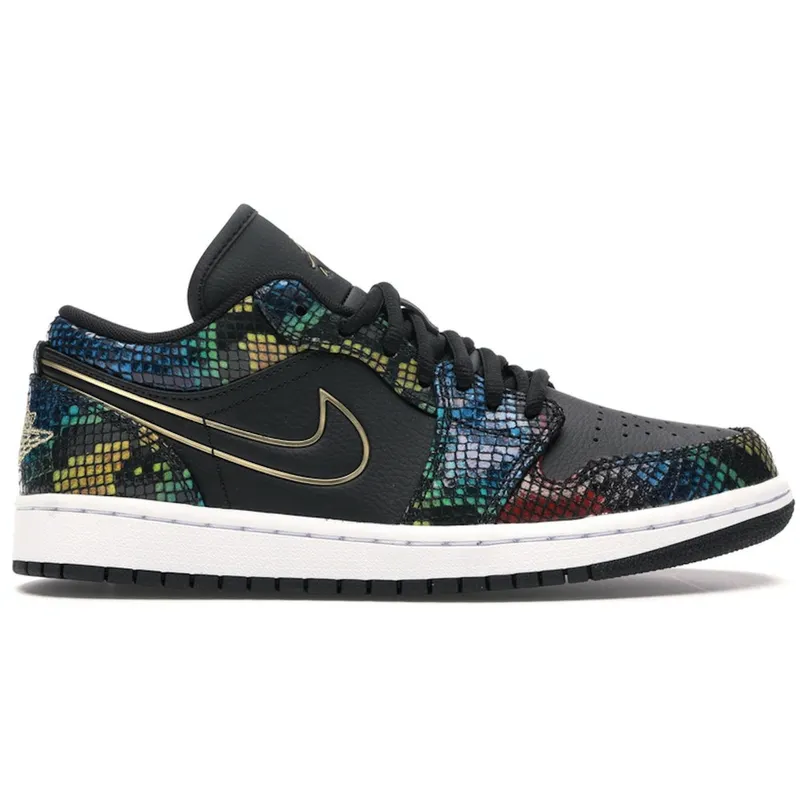 Jordan 1 Low Multicolor Snakeskin (2020) (W) (CW5580-001)
