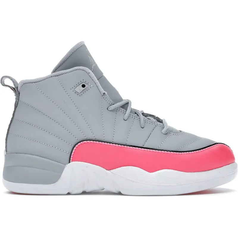Jordan 12 Retro Wolf Grey Racer Pink (PS) (510816-060)
