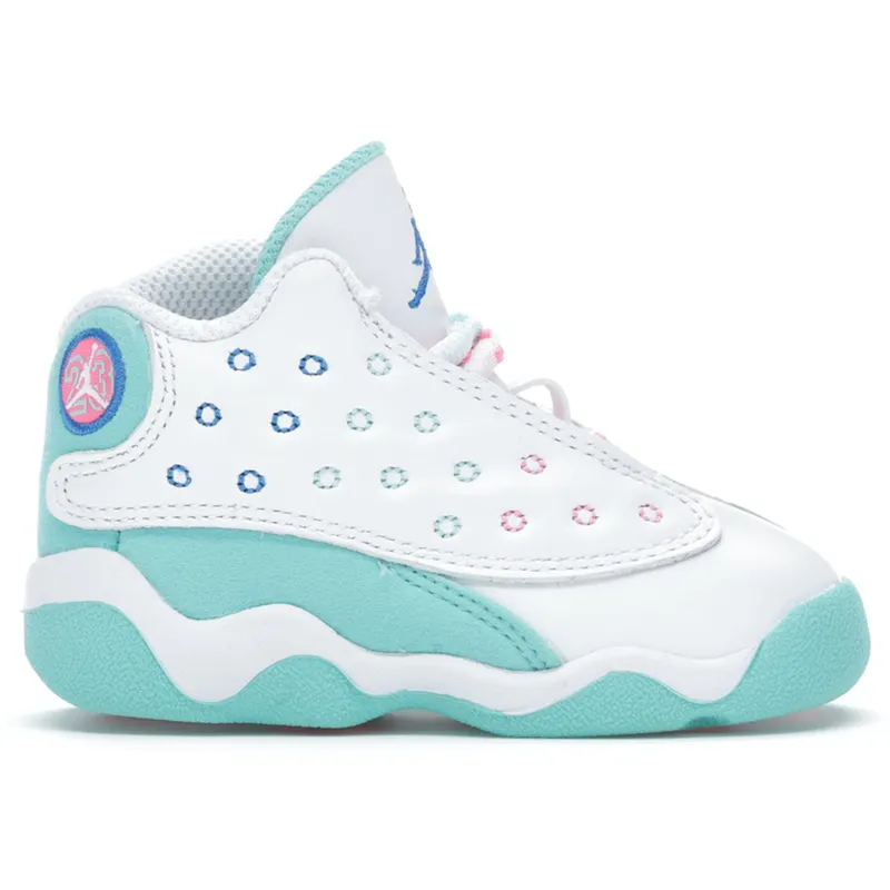 Jordan 13 Retro White Soar Green Pink (TD) (684802-100)