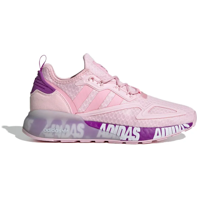 adidas ZX 2K Boost Bold Logo Graphic Pink Ultra Purple (W) (FX7058)