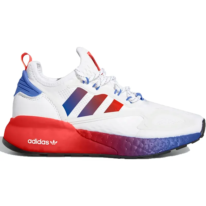 adidas ZX 2K Boost White Solar Red Blue (GS) (FX9519)