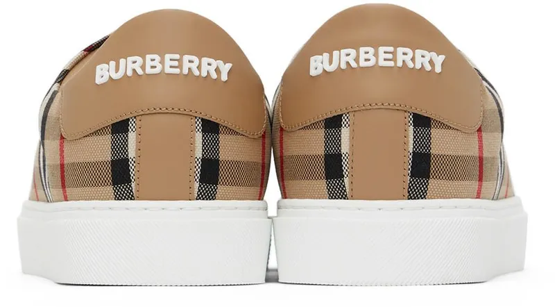Burberry Beige New Albridge Check Sneakers (8049777)